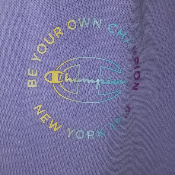 Lavender Champion hoodie, size small💛💜💙 - Picture 3 of 5